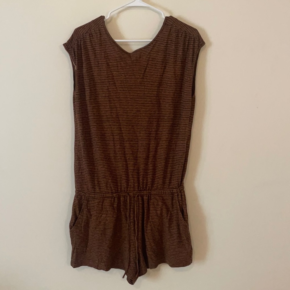 Orange & Black Striped Romper